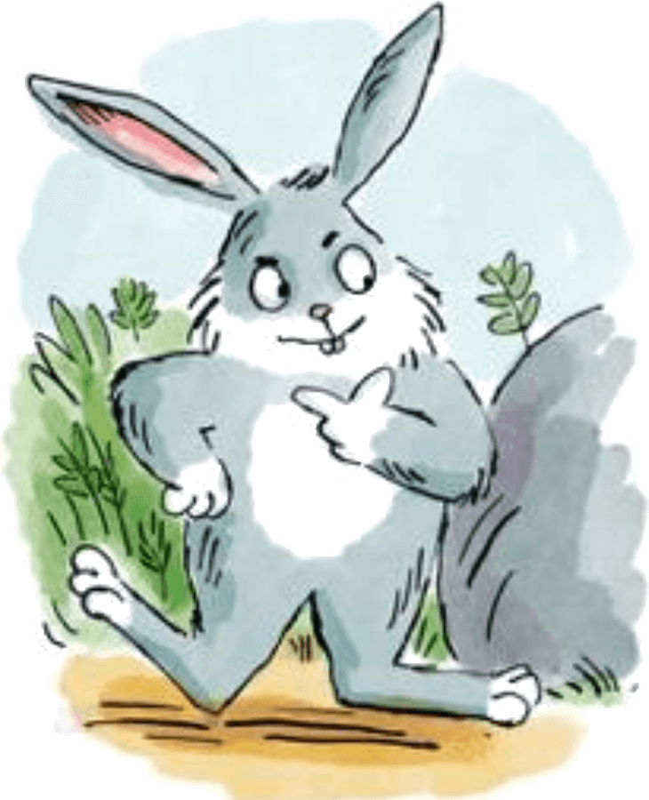 A small rabbit with long ears, watercolour illustration